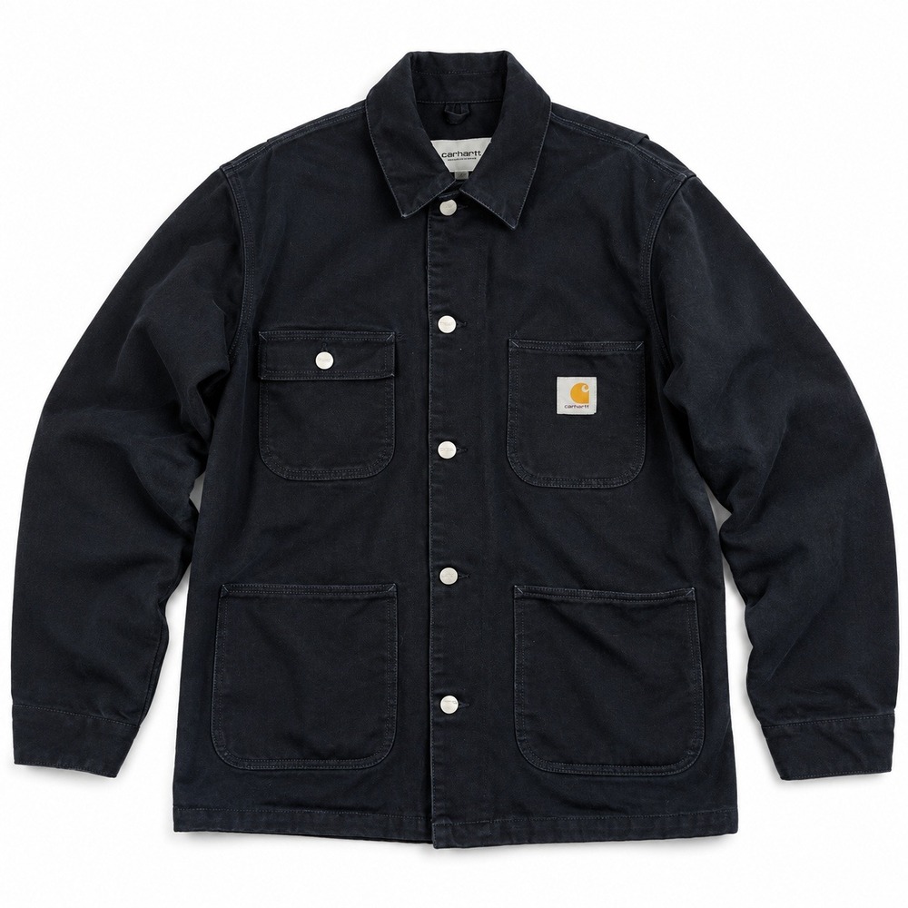 Carhartt WIP OG Chore Coat Mens Size S Navy Blue Cotton Canvas Utility Jacket